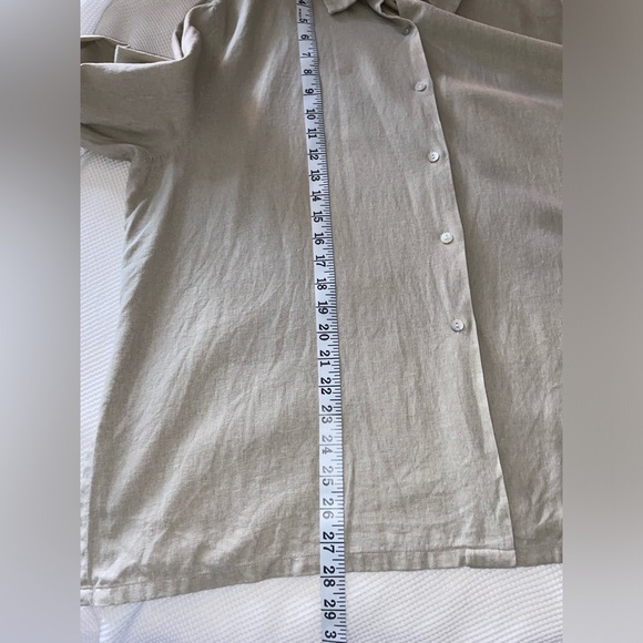 Women’s FRENCH LAUNDRY oatmeal‎ linen blend buttoned shirt size XL - Picture 8 of 15